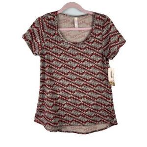Lularoe Women Disney‎ Minnie Mouse Scoop Neck All Over Classic T Shirt Red Small